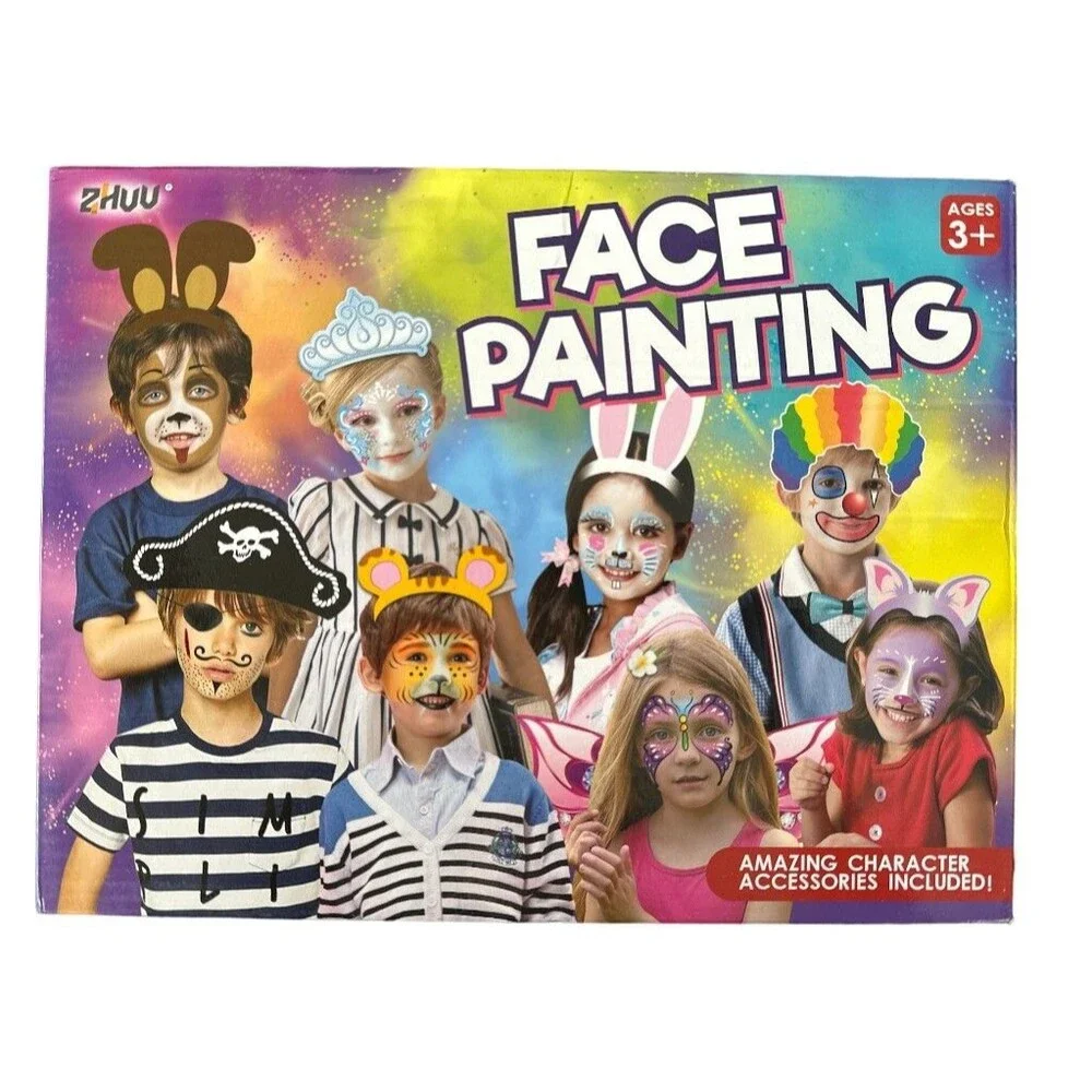Face Paint Kit for Kids - 94 PCS Professional Face Body Painting Kits w/Stencils